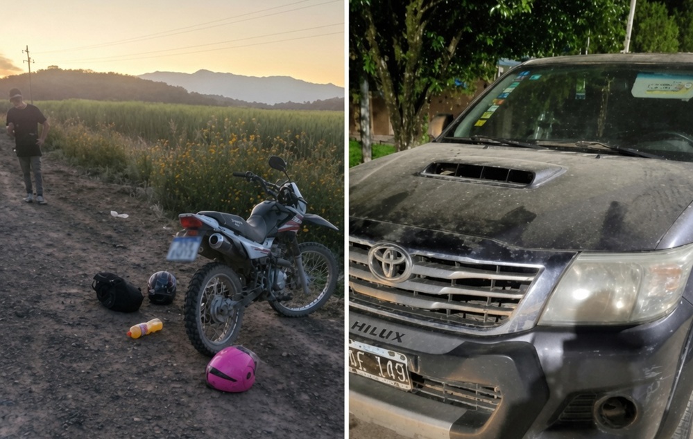 Así quedaron los vehículos que intervinieron en el accidente que dejó como saldo heridas a los ocupantes del rodado de menor porte.