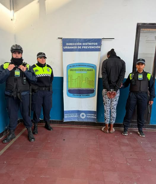 DETRENIDA. Tras los disturbios y la agresión a un uniformado, finalmente la mujer fue reducida y terminó alojada en una dependencia policial.