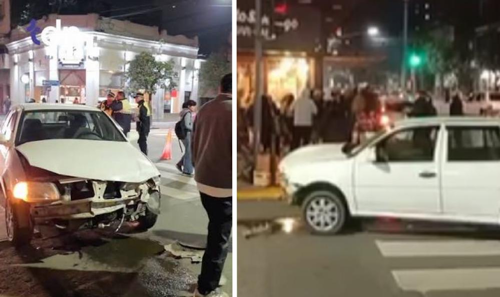 Dos automóviles chocaron en la esquina de Maipú y Santiago.